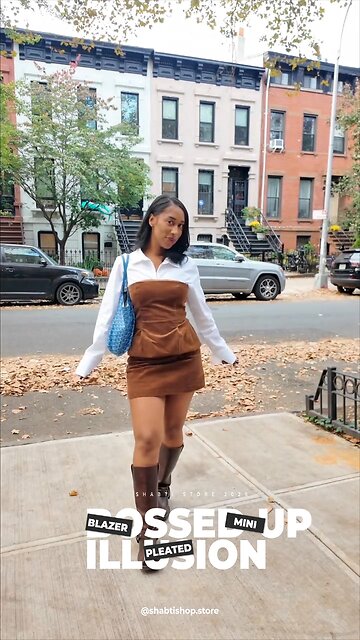 Bossed Up Blazer Pleated Illusion Mini🖤