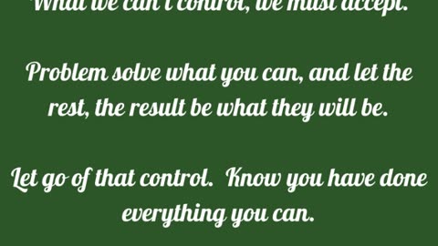 Problem solve and then let the rest go.