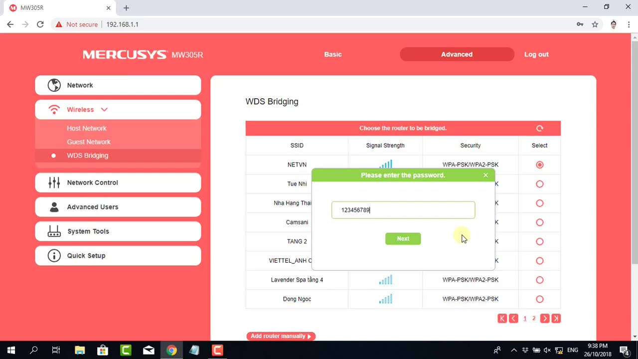 How to connect 2 router without LAN cable - Mercusys MW305R NETVN