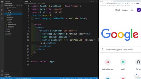 5. Basic Projects Part 1 (Birthday Reminder) – React Tutorial and Projects Course