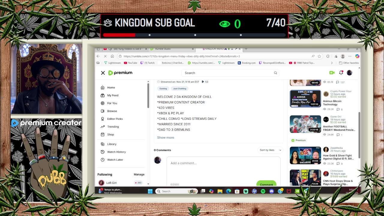 🏰KINGDOM MENU:🎮🌳⚔ 🎤💻FRIDAY VIBES\ DILLY DILLY!!!