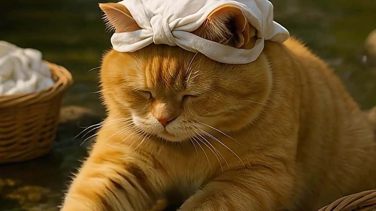 Cat Washing Clothes 😺