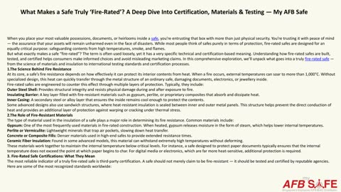 What Makes a Safe Truly ‘Fire-Rated’? A Deep Dive Into Certification, Materials & Testing