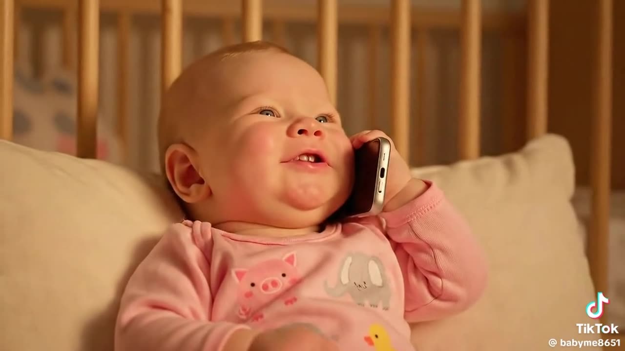He is talking on the phone