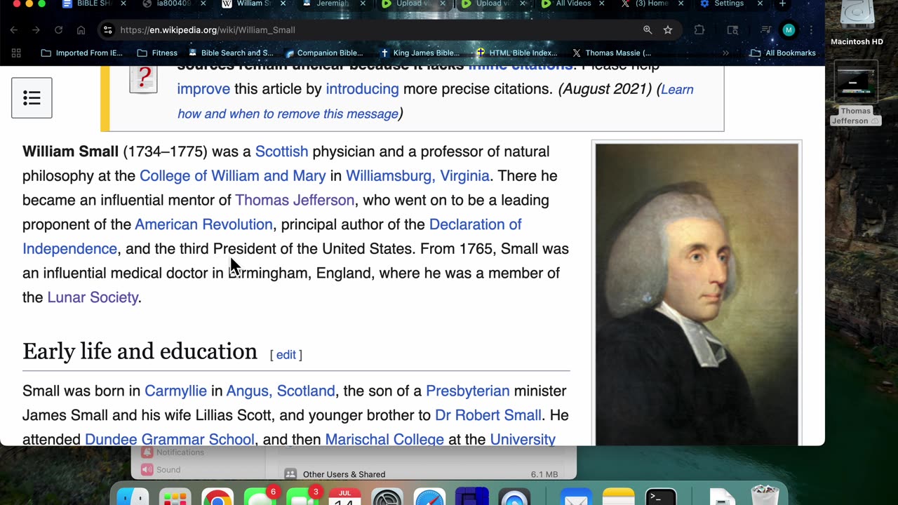 Did Thomas Jefferson help to lay the false de facto Jer 51:26 Beast Foundation? Short