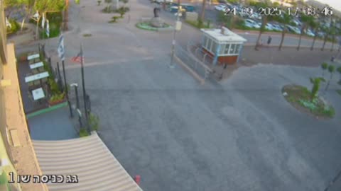 dramatic moments of the drone crash in Eilat