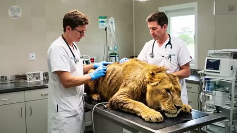 An old male lion stood in front of a shop, what he did next was shocking