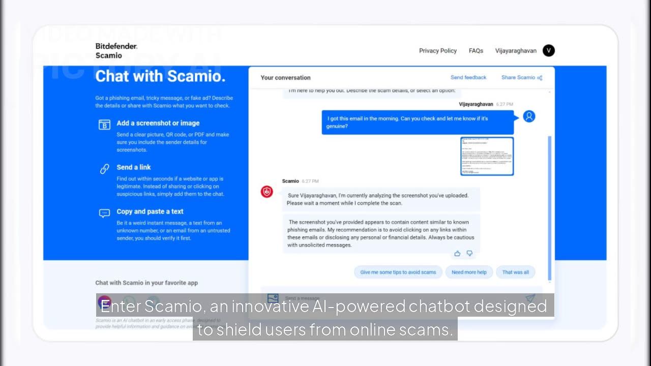 How Bitdefender & CometChat Power Scamio: The AI Bot That Fights Scams