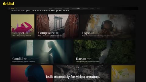 This isn't a documentary trailer. Introducing Artlist’s AI voiceover, built for video creators