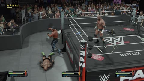 wwe 2k25 152 universe Batista VS Triple H VS Hollywood Hulk Hogan