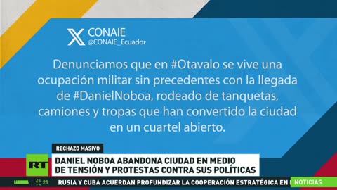 Daniel Noboa abandona una ciudad ecuatoriana