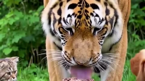 Animals Taste Test Birthday Cake for the First Time! | AI Videos For Short YouTube Video.