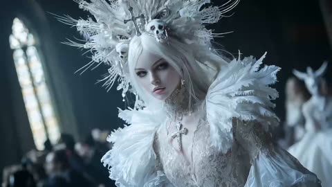 【⚔ Pure White Gothic Angel Show】• Wings Enshrouded in Forbidden Beauty