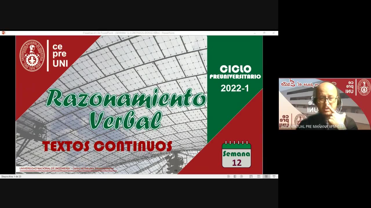 CEPRE UNI 2022 - 1 | Semana 12 | Raz. Verbal