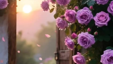 "Golden Hour in the Garden 🌞 Flowers & Sunset Vibes"