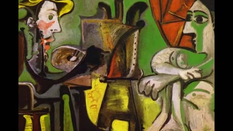 Presentation highlighting fine art paintings and prints by Pablo Picasso during 1960 to 1963.