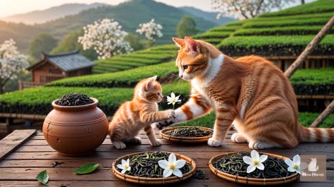 Mama Cat Trims Fur on the Farm and Makes Tiger Hat For Kittens At Home🐾🎩🐯