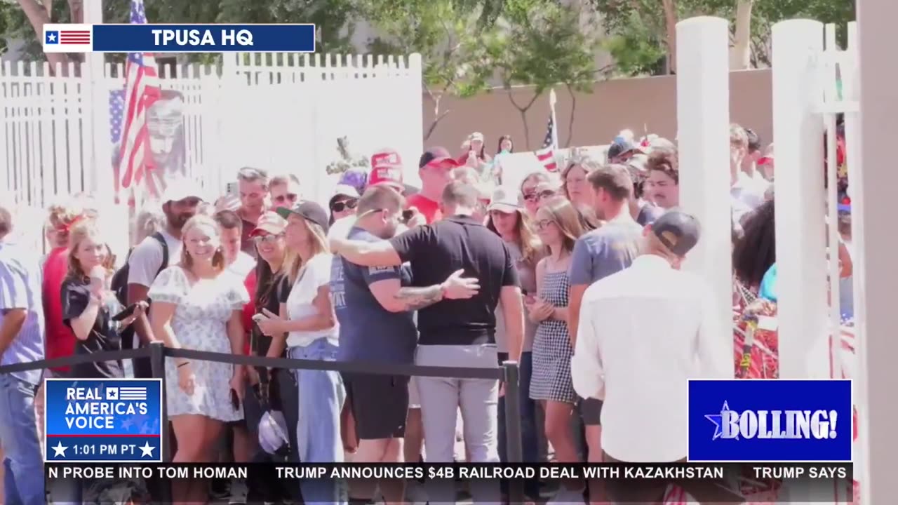MAKESHIFT MEMORIAL FOR CHARLIE KIRK AT TURNING POINT USA HQ