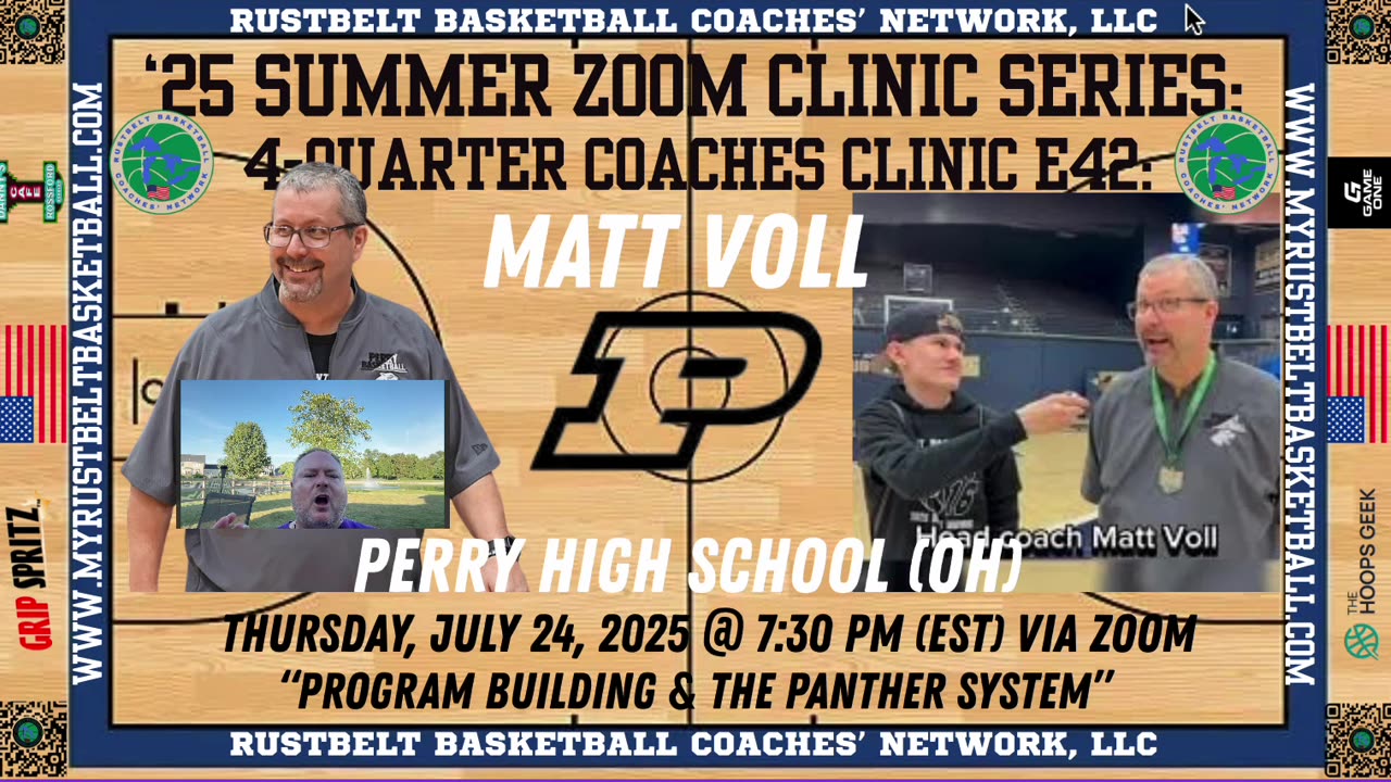 4-QUARTER COACHES’ ZOOM CLINIC E42: MATT VOLL, PERRY HS: “Program Building & The Panther System”