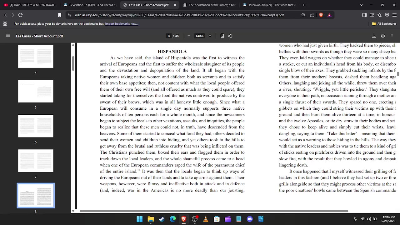 THE DEVASTATION OF THE INDIES: HISPANIOLA (THE TRIBE OF SIMEON AND THE TRIBE OF LEVI)