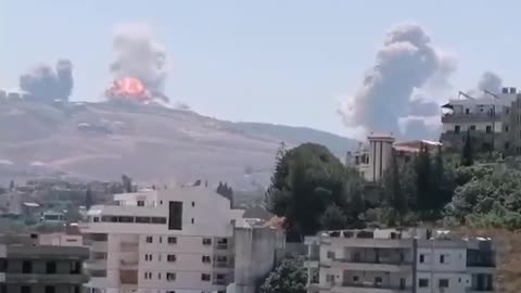 New footage shows the moment Israeli warplanes struck southern Lebanon