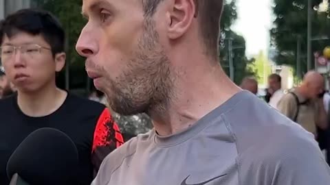 This protester outside a London asylum hotel says the UK is on the brink of civil war