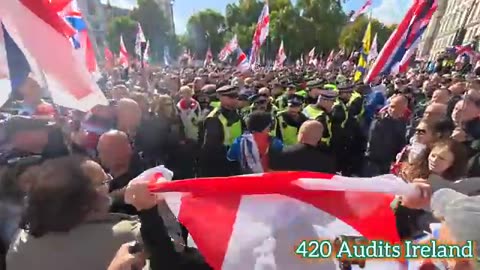ON THE GROUND INSIDE THE 'U.K' 'UNITE THE KINGDOM' PROTEST OF 3 MILLION BRITISH PROTESTERS