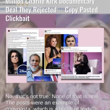 Fact Check: Disney Did NOT Offer Celebrities $60 Million Charlie Kirk Documentary Deal They Rejected