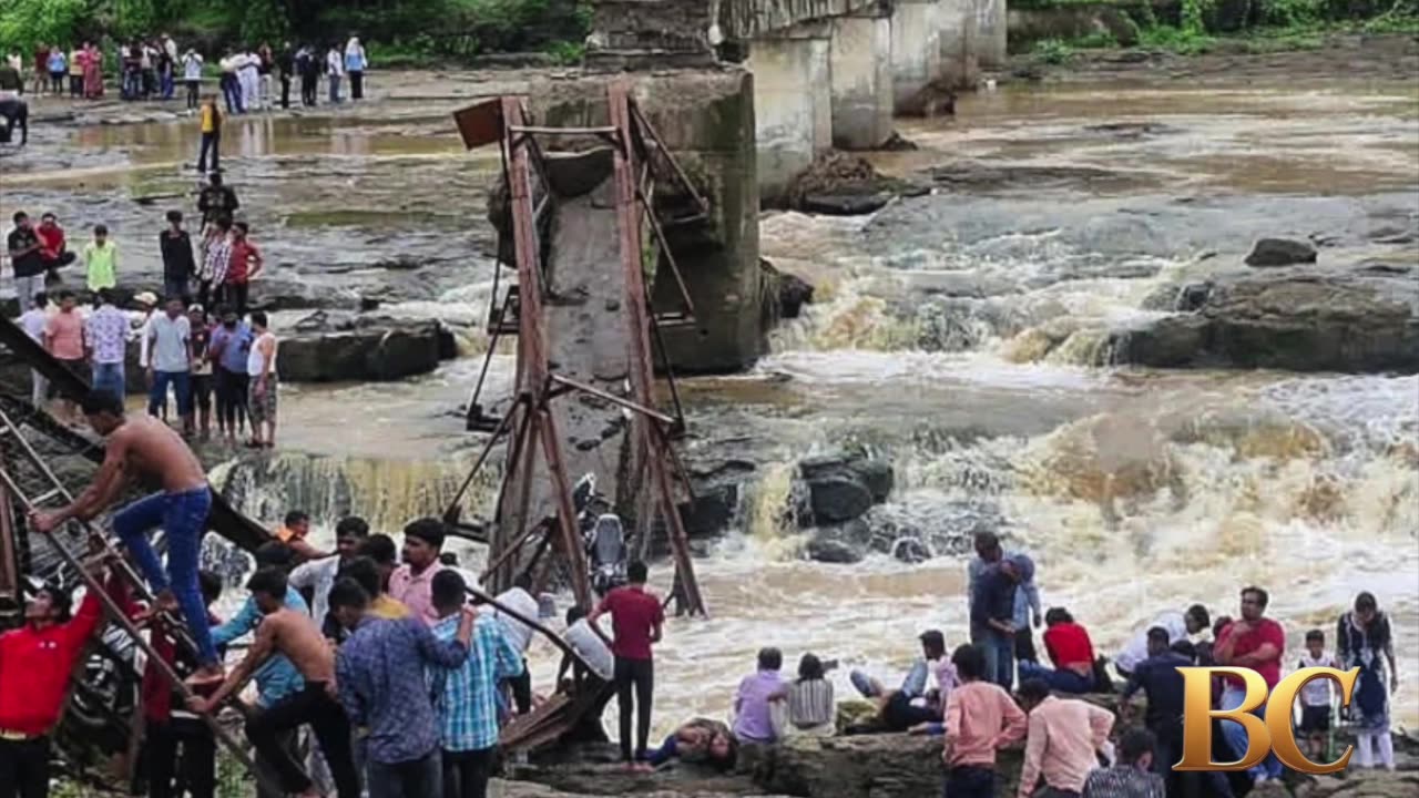 At least two dead after bridge collapses in India tourist destination