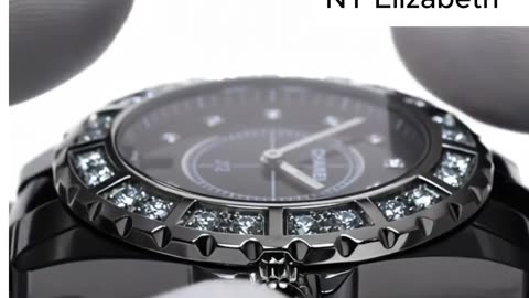 CHANEL J12 BLACK CERAMIC DIAMOND BEZEL BLACK DIAL MEN’S QUARTZ WATCH