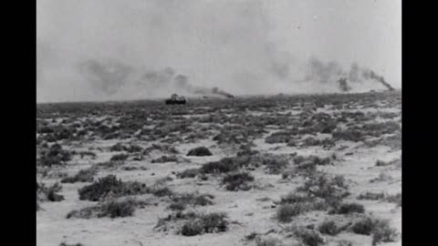 88mm Flak guns target British armor near Mersa Matruh in Egypt in 1942 No Sound