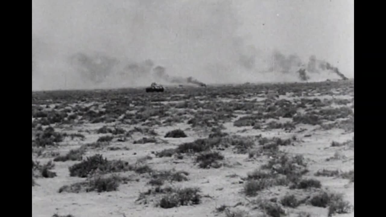 88mm Flak guns target British armor near Mersa Matruh in Egypt in 1942 No Sound
