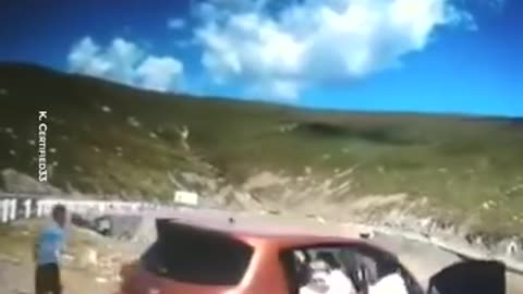 was going well until the handbrake failed and the car disappeared into the abyss
