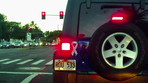 Stopping Behind Various Pickup Trucks and Jeep Wranglers Compilation