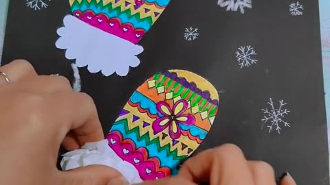 Design of kids Hand gloves using paper art And craft activity