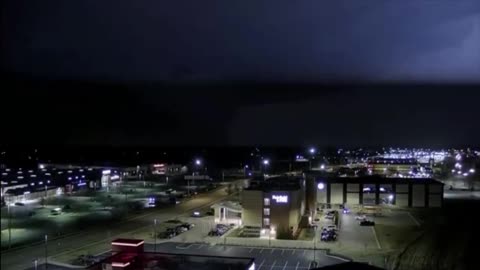 CCTV footage of tornado in O'Fallon, Illinois