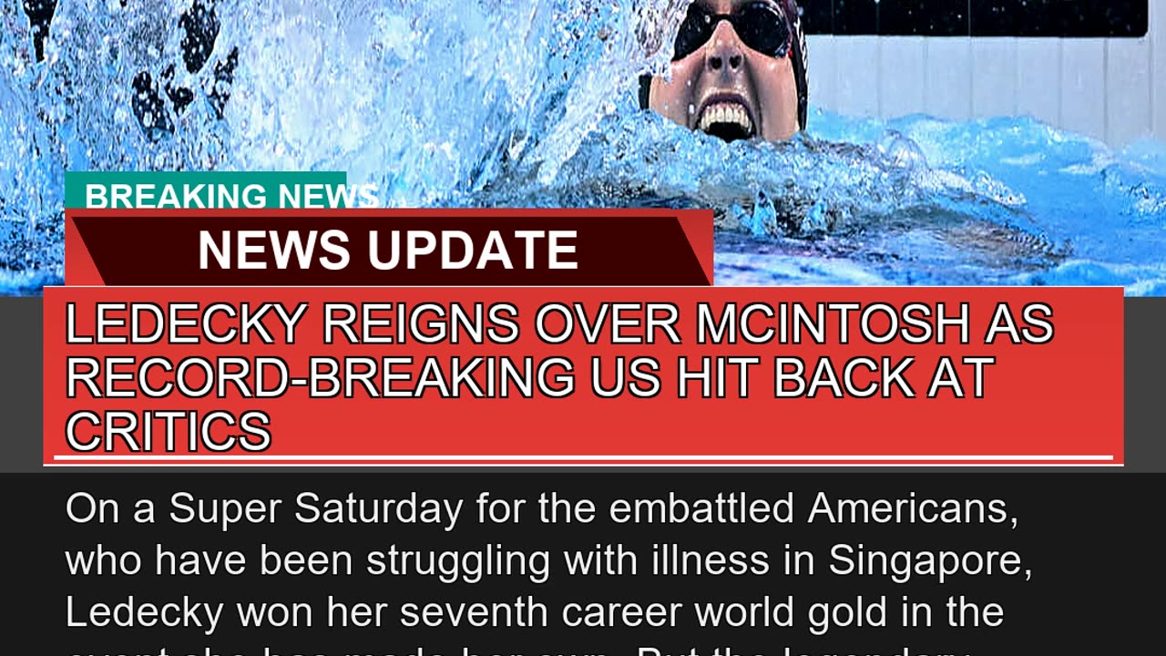 Ledecky Reigns Over Mcintosh as Recordbreaking US