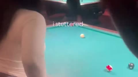 Gianna playing pool and fumbling