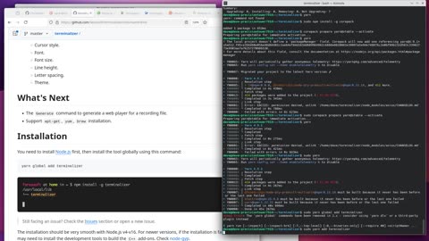 Software: terminaltext effects and terminalizer