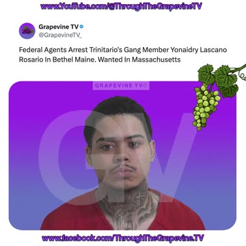 Federal Agents Arrest Trinitario's Gang Member Yonaidry Lascano Rosario In Bethel Maine.