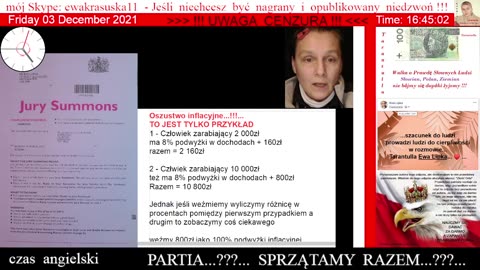 ARCHIWUM - 2910 - SĄD - INFLACJA jako jeden ze sposobów okradzenia ludzi 👮‍♀️ - 03.12.2021