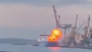 Geran-2 Drone Hit a Cargo Ship Stationed at Odessa Port