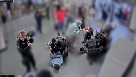 Bodycam footage of alleged assault on police at Manchester Airport shown to jury