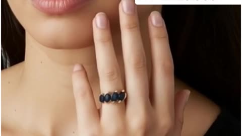 Marquise-Cut Blue Sapphire Cluster Ring with Diamond Accents