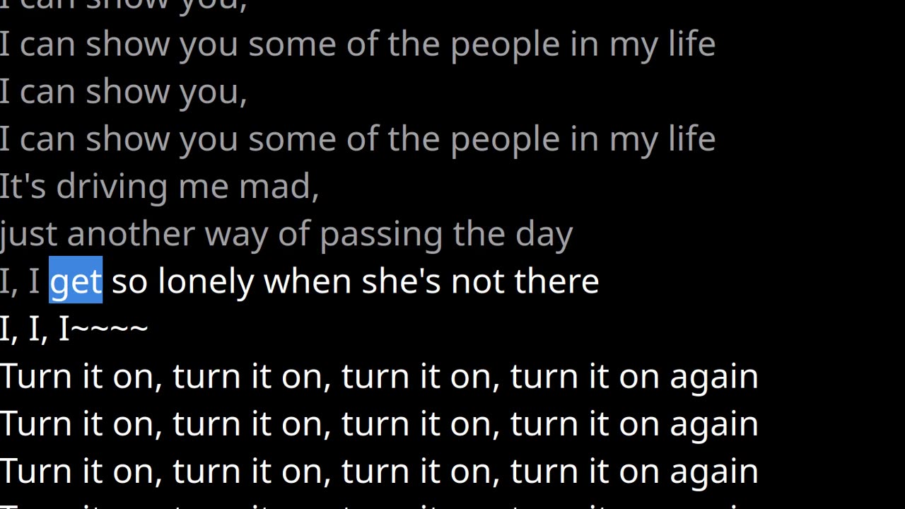 GENESIS Turn it on again vocals