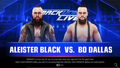 WWE 2k19 Aliester Black vs Bo Dallas