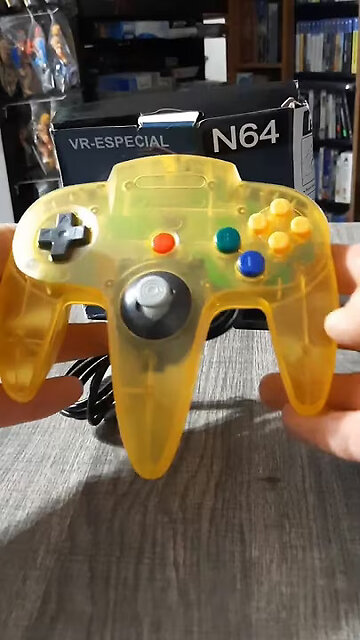Nintendo 64 (N64) transparent yellow controller