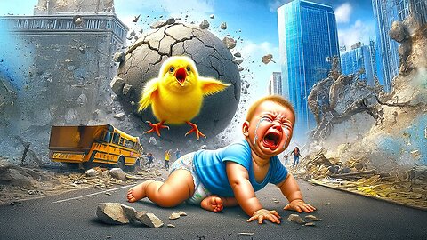 😥🐣🐥Chick saves the baby👶from the Big Boulder accident🪨😥