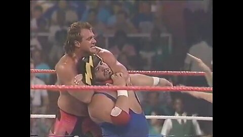 Brutus beefcake in red lightning tights/pants vs. frank DeFalco
