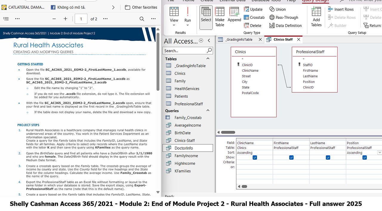 Shelly Cashman Access 365/2021 | Module 2: End of Module Project 2 | Rural Health Associates (2025)